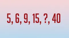 95% van de mensen raadt dit ontbrekende getal niet: kun jij de reeks 5, 6, 9, 15, ?, 40 oplossen?